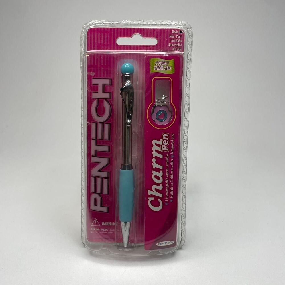 NEW Vintage Y2K 2005 Jakks Teal Pentech Charm Pen Retro Kidcore Girlhood Bling